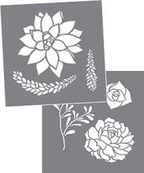 Stencil Succulenter  2 stenciler