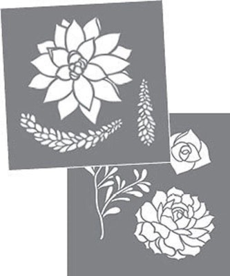Stencil Succulenter  2 stenciler