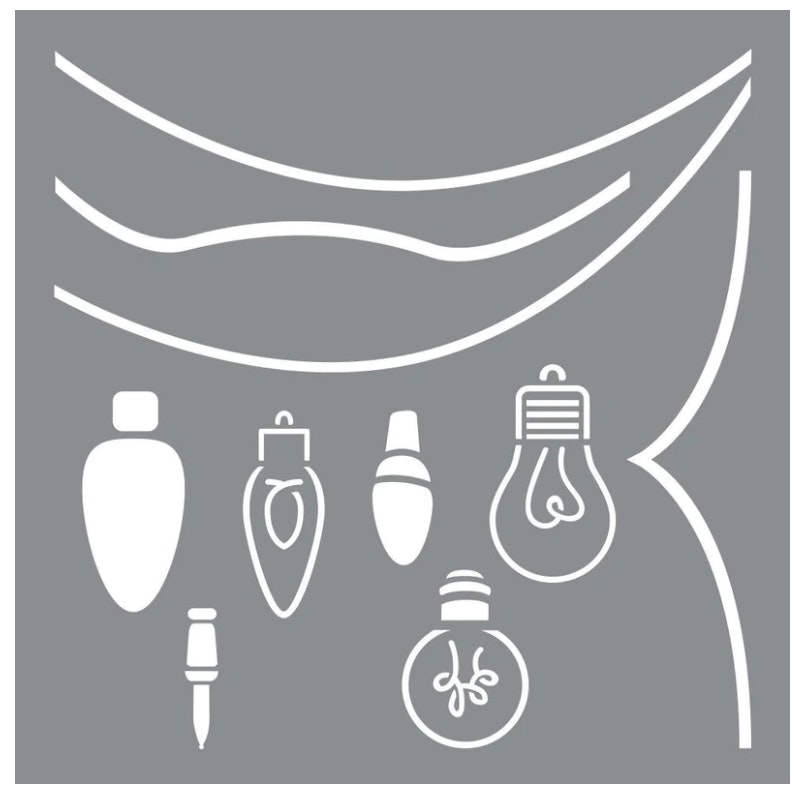 Stencil, Schablon, Mall, Lampor, Lights on string, Mönster, Design,