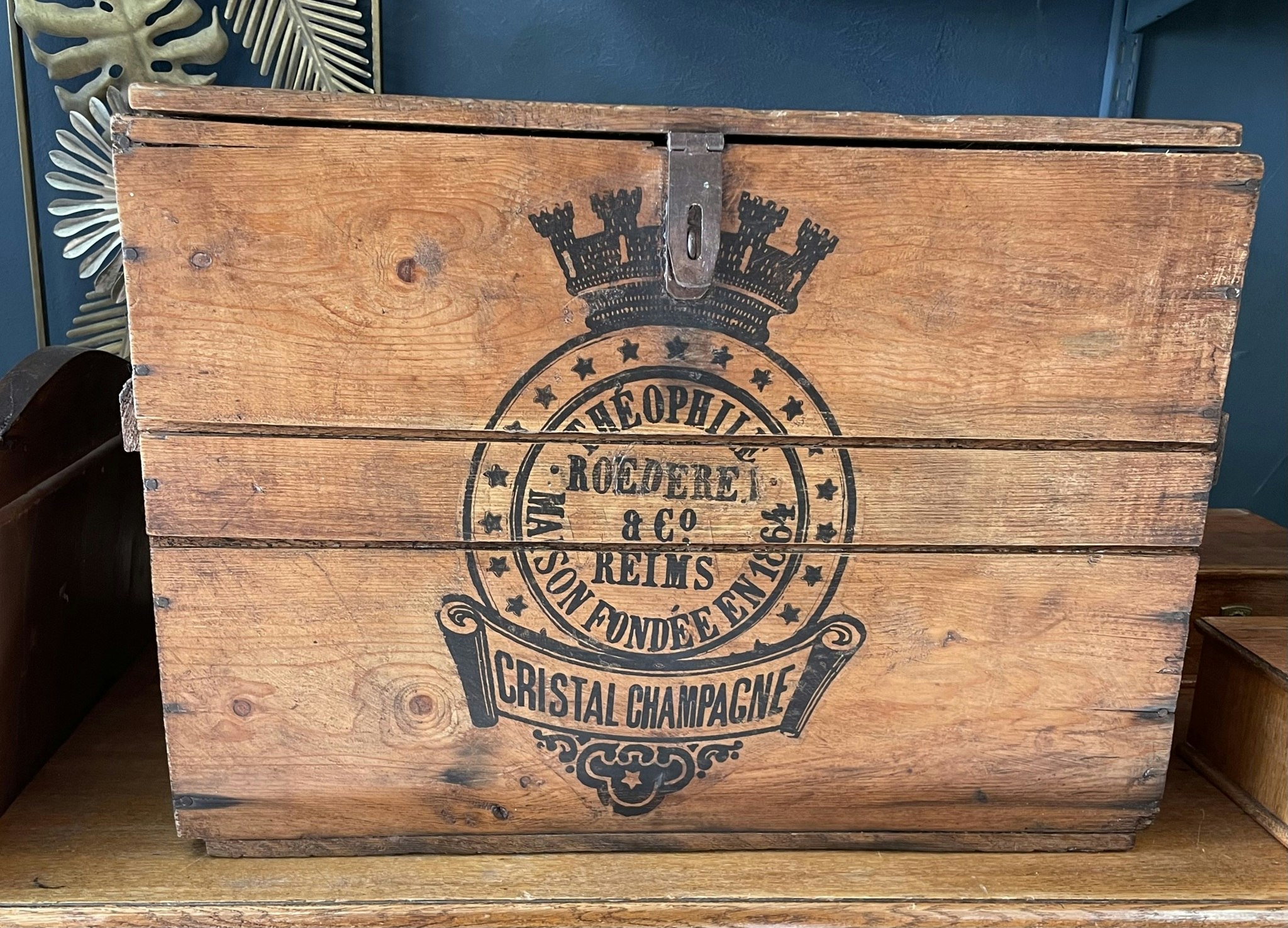 Trälåda, Träkista, Champagne, Trademark, Återbruk, Transfer, Vaxad; Brun vax
