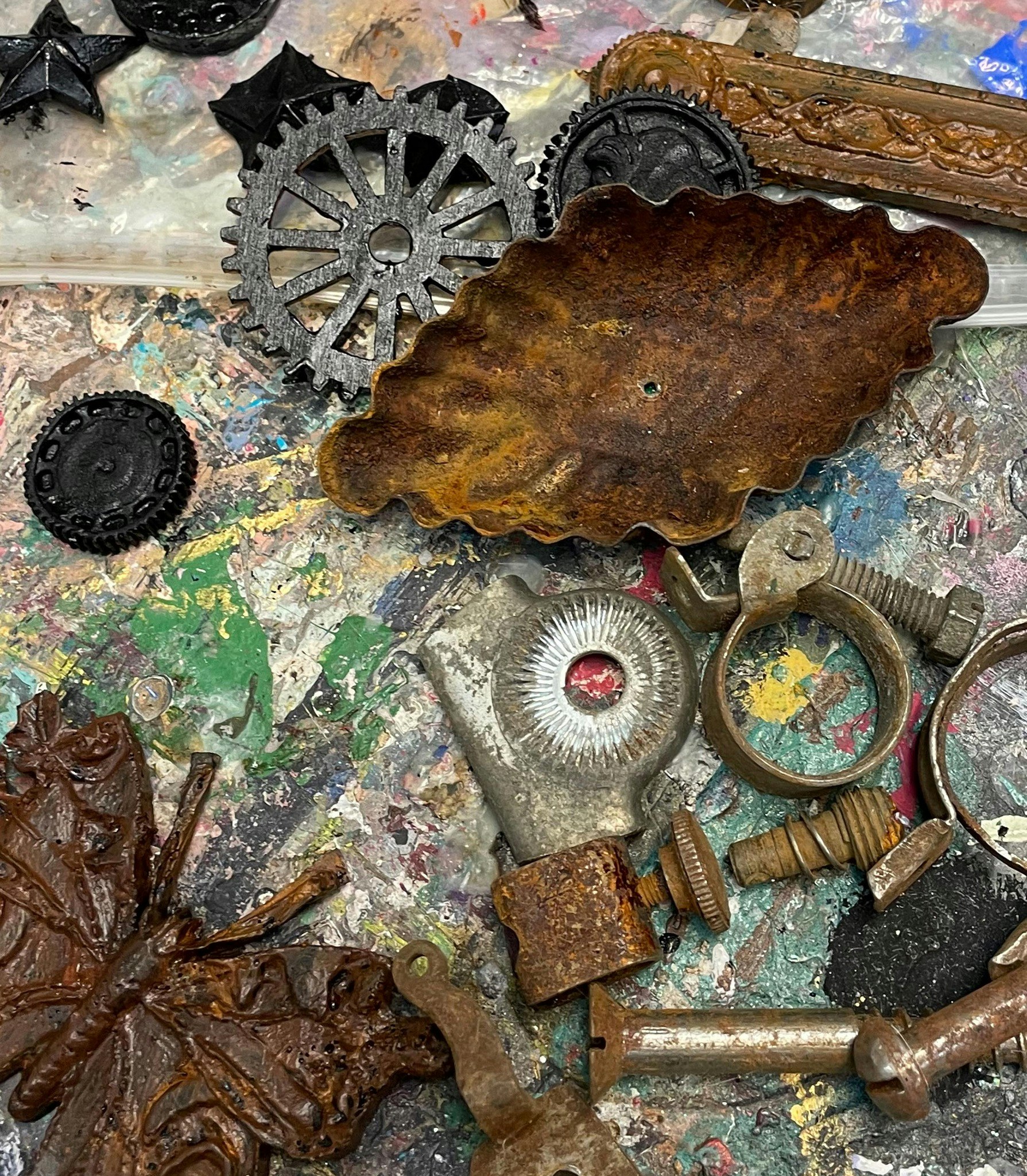 steampunk, material, rost, järn, kakformar