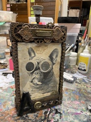 Unik Steampunk-tavla: Fransk Bulldog