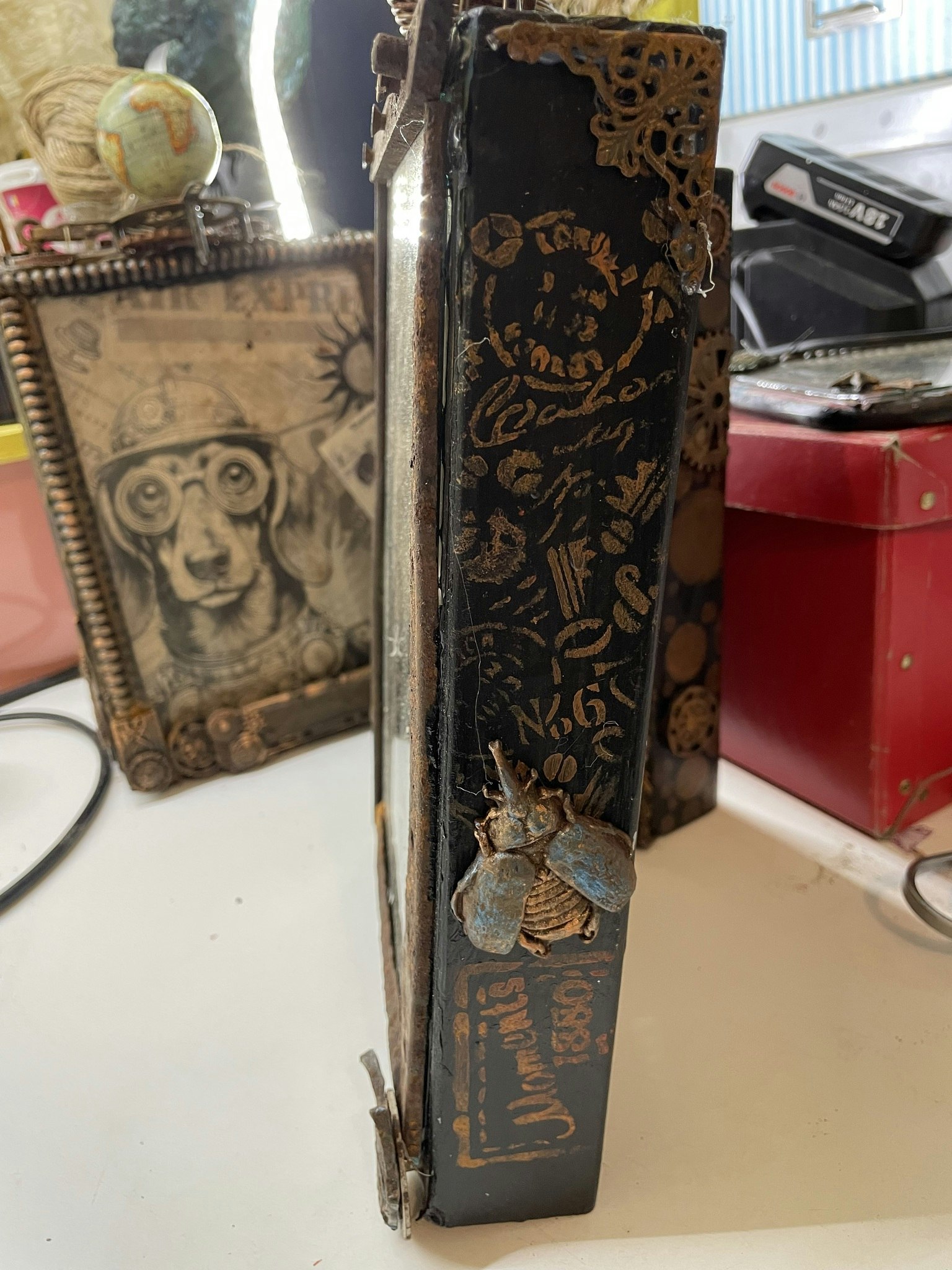 Steampunk unika tavlor olika motiv med steampunktema katt luftballong flygare