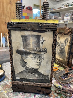 Unik Steampunk-tavla: Kvinna