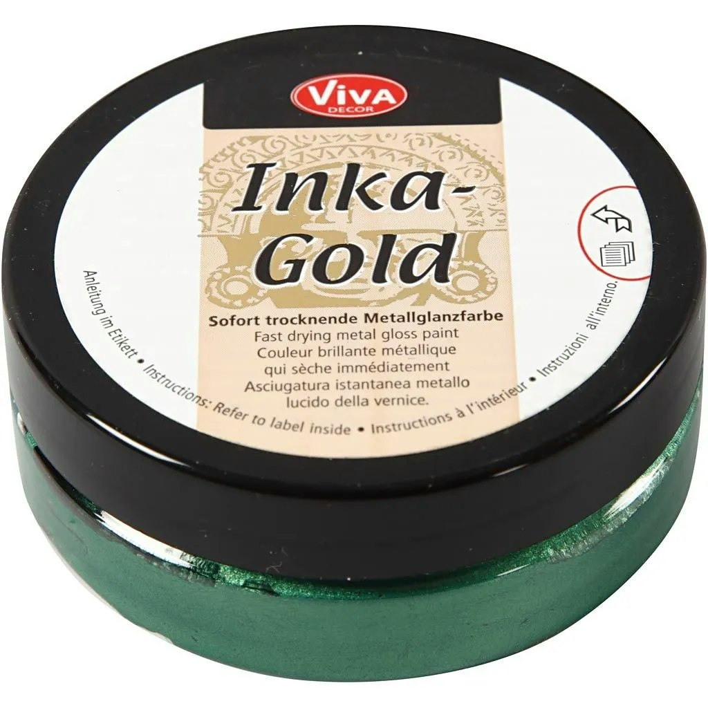 Inka Gold Emerald, grön, glittrig, metallic, 50ml