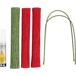Kräppapper Röd Ros    Mini DIY Kit