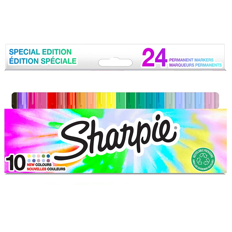 Fiberpennset Sharpie Fine Perm. Market Big Pack 24, permanent, pastell, mjuka färger