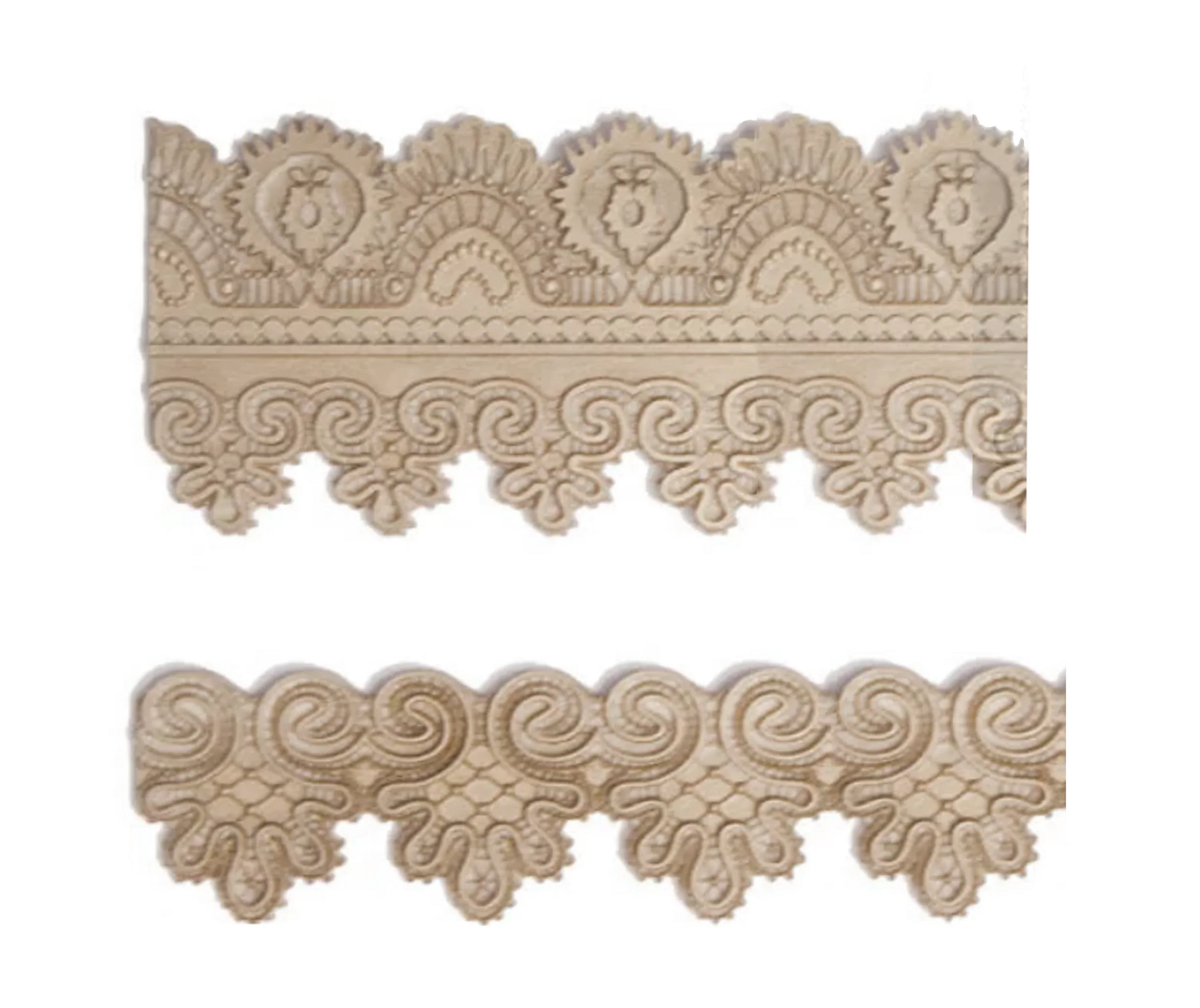 Moulds Silikonform Lace II, gjuta, resin, lera, betong, smältlim, resultat, närbild