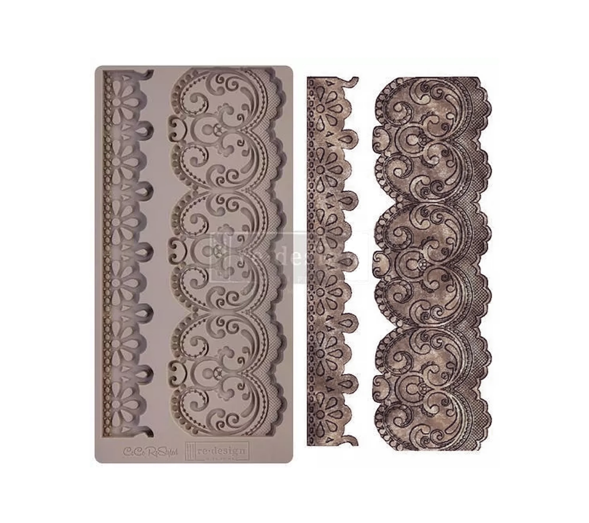Re Design Moulds Silikonform  Border Lace, gjuta, betong, gips, resin, smältlim