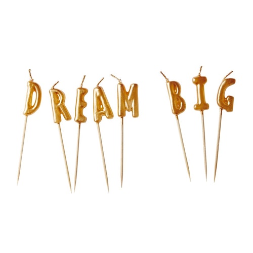 Guldfärgade tårtljus Dream Big - från RICE