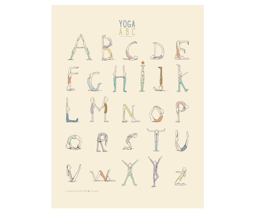 Poster Yoga Alfabet 40 x 30 cm från MAILEG