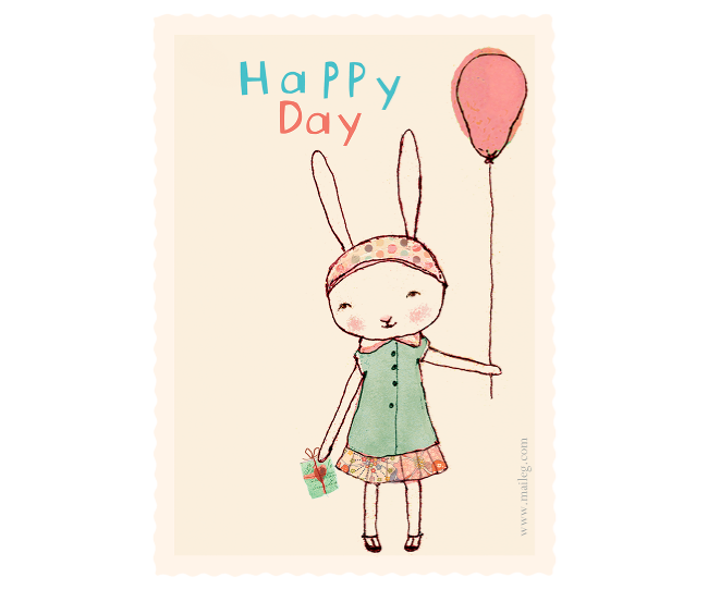 T & F Happy Day girl - kalaskort - från MAILEG