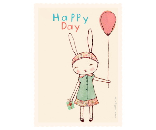 T & F Happy Day girl - kalaskort - från MAILEG