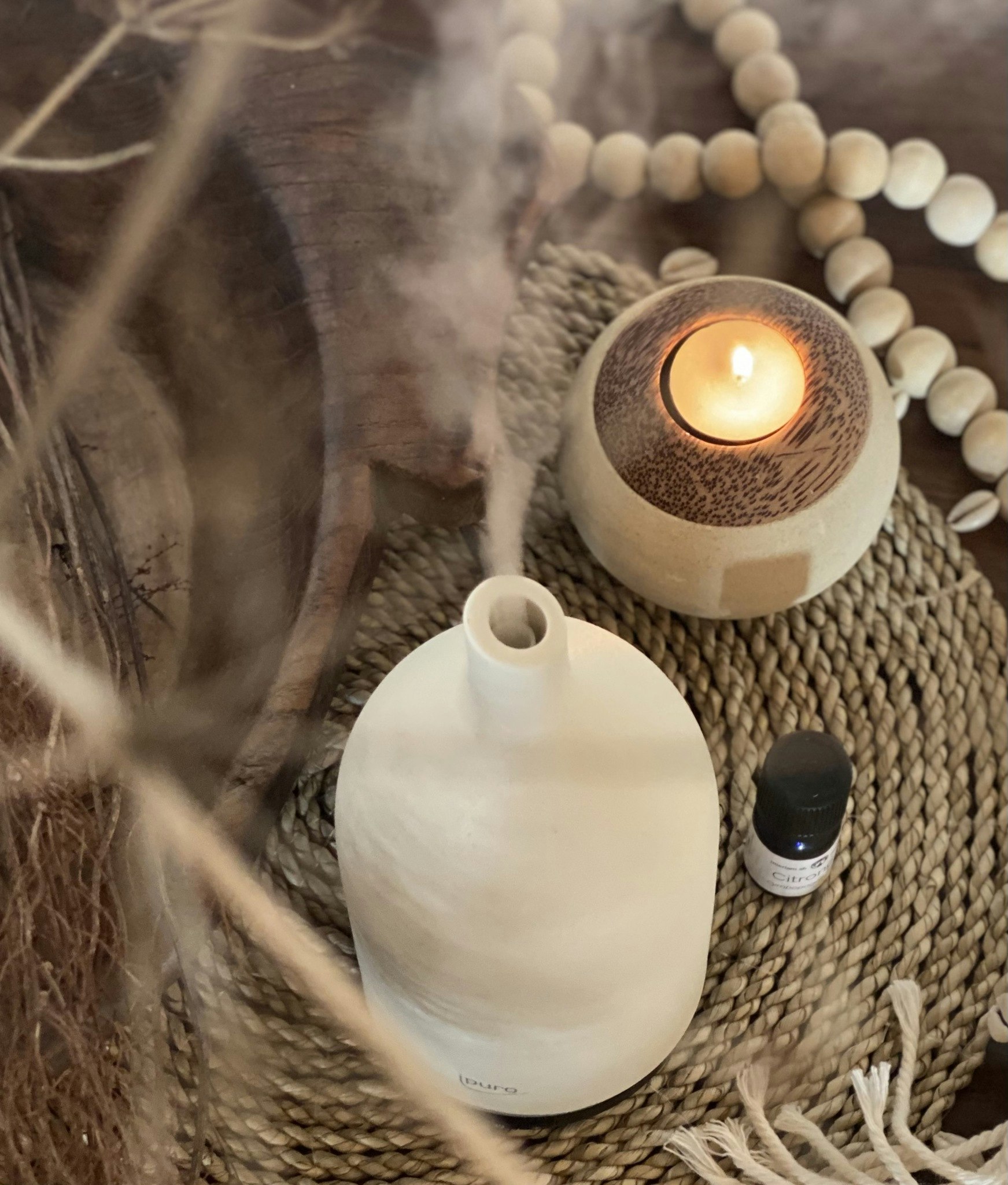 Zen aroma diffuser créme keramik