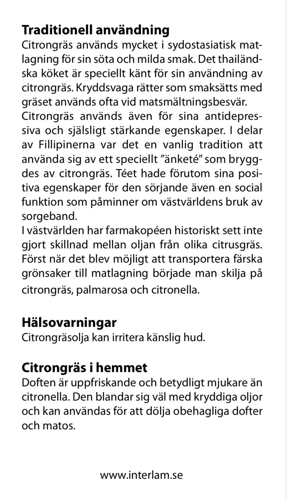 Citrongräs eterisk olja 10ml