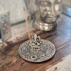 Rökelsehållare silver fat med Ganesha