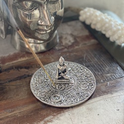 Rökelsehållare silver fat med Buddha