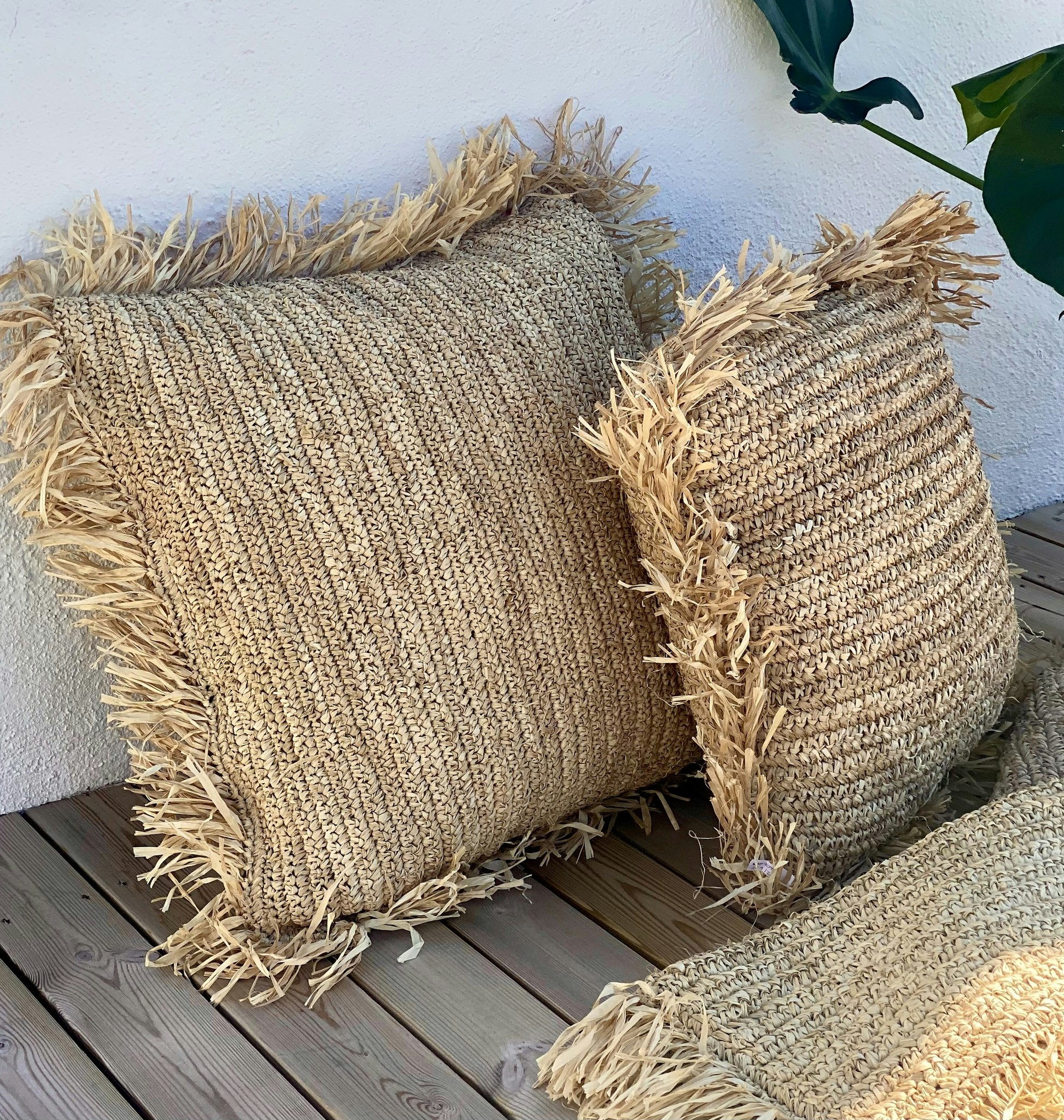 Kuddfodral raffia 50x50cm