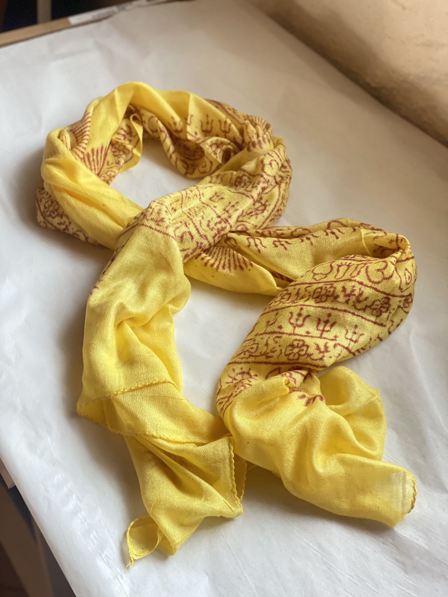 Sjal från Indien gul