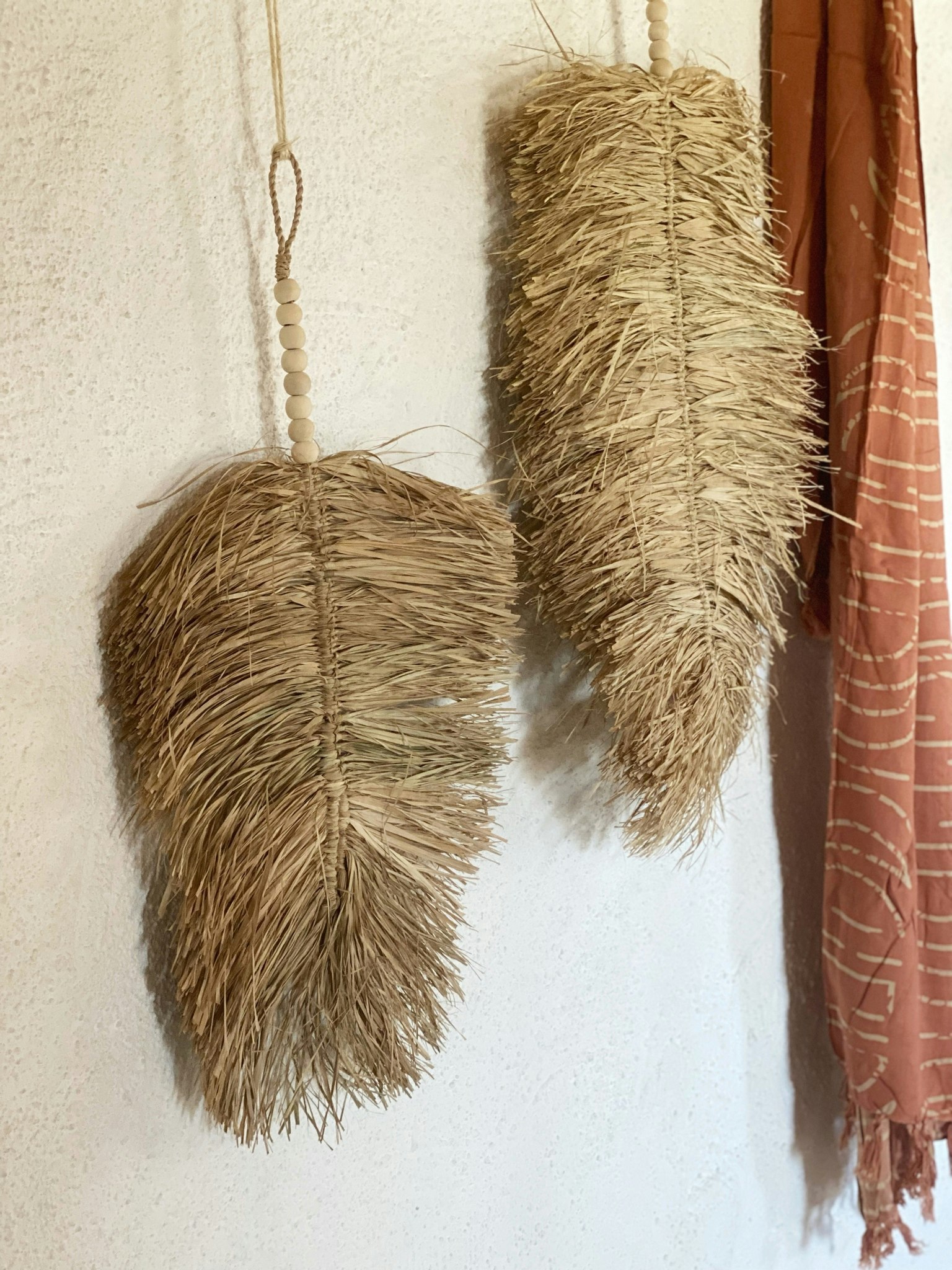 Löv i raffia deco 35cm