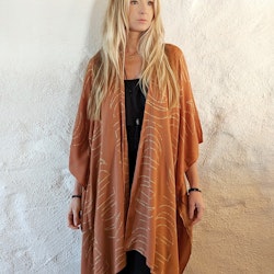 Moonphase poncho terracotta