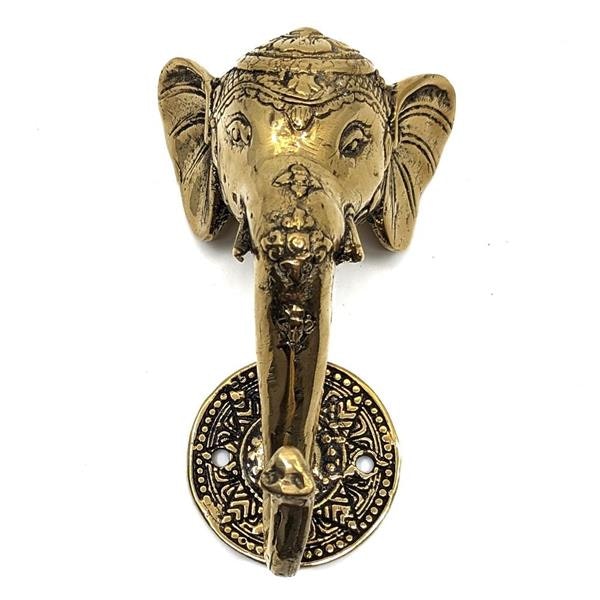 Elefant krok i guldfärgad brons
