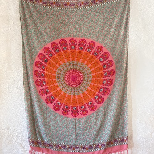 Sarong mandala rosa/orange/turkos