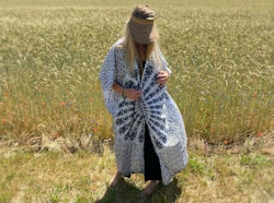 Mandala kaftan vit/svart
