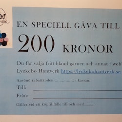 Presentkort värde 200 kronor