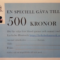 Presentkort värde 500 kronor