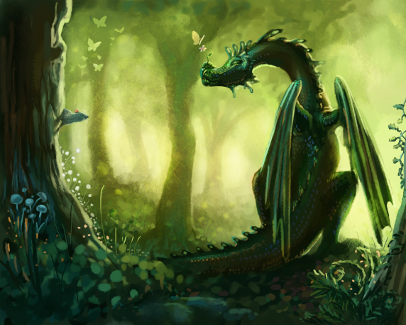 Forest dragon (vykort)