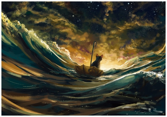 Lost at sea (art print)