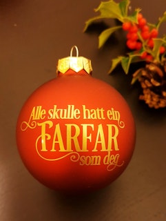 Julekule med farfar design
