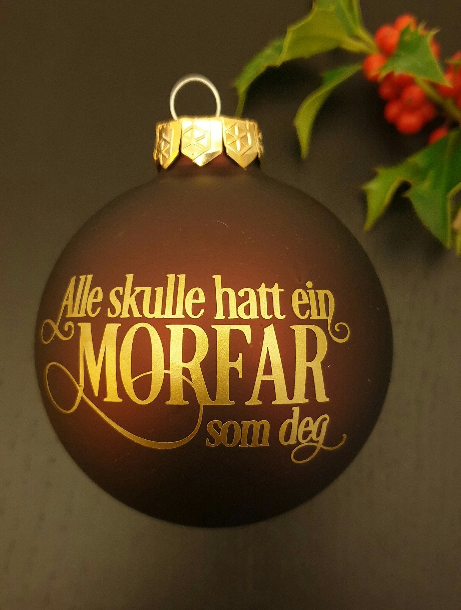 Julekule med morfar design
