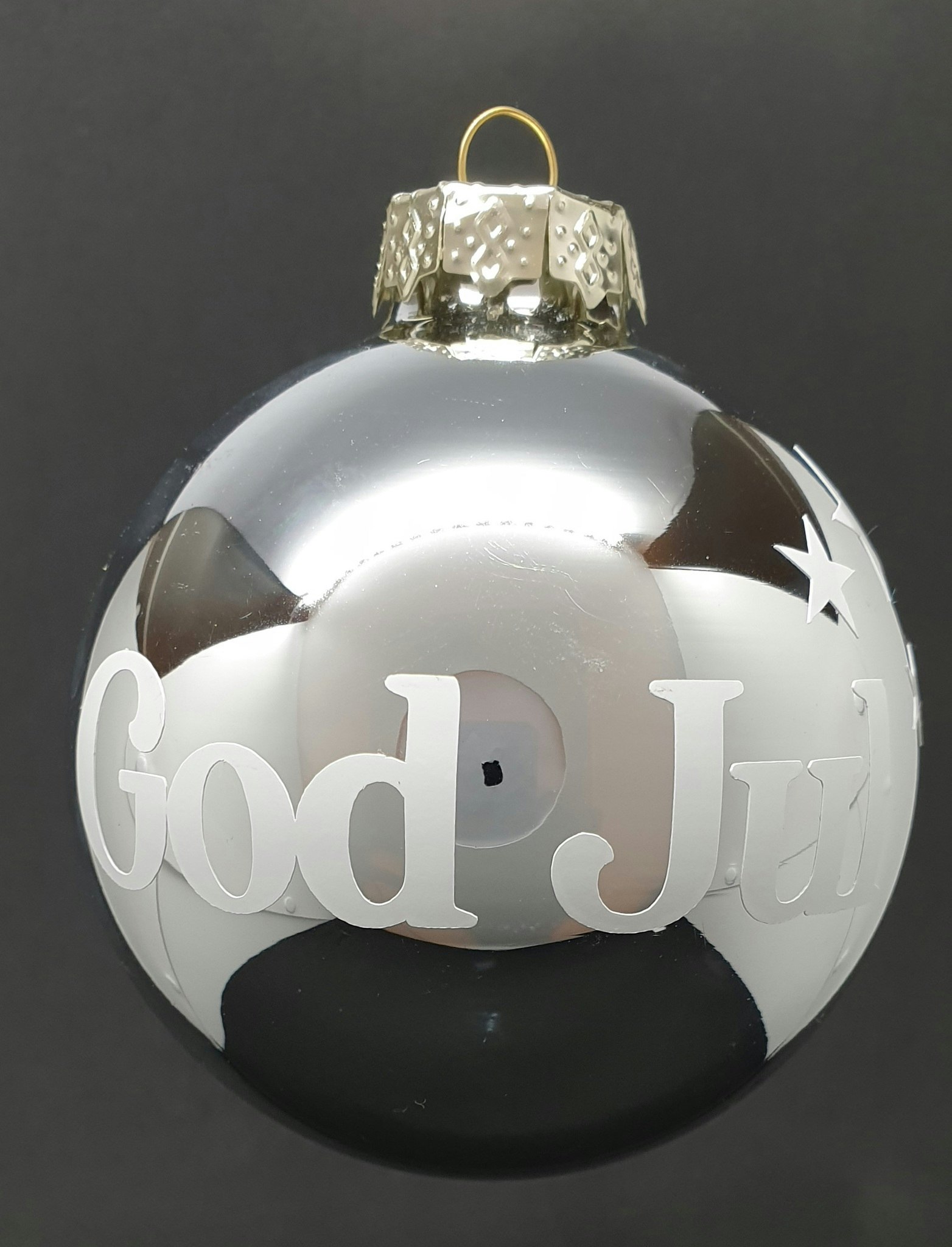 Sølv julekuler med navn