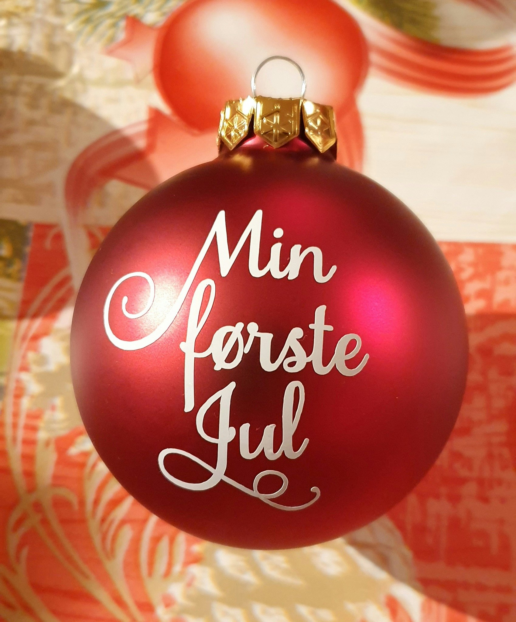 Min første jul, julekule - rød