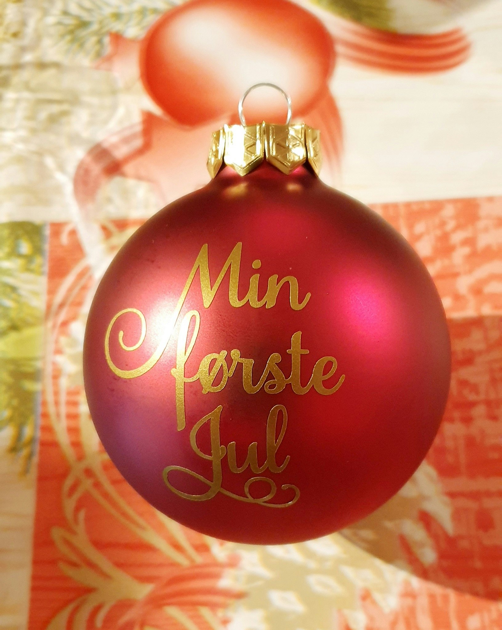Min første jul, julekule - rød