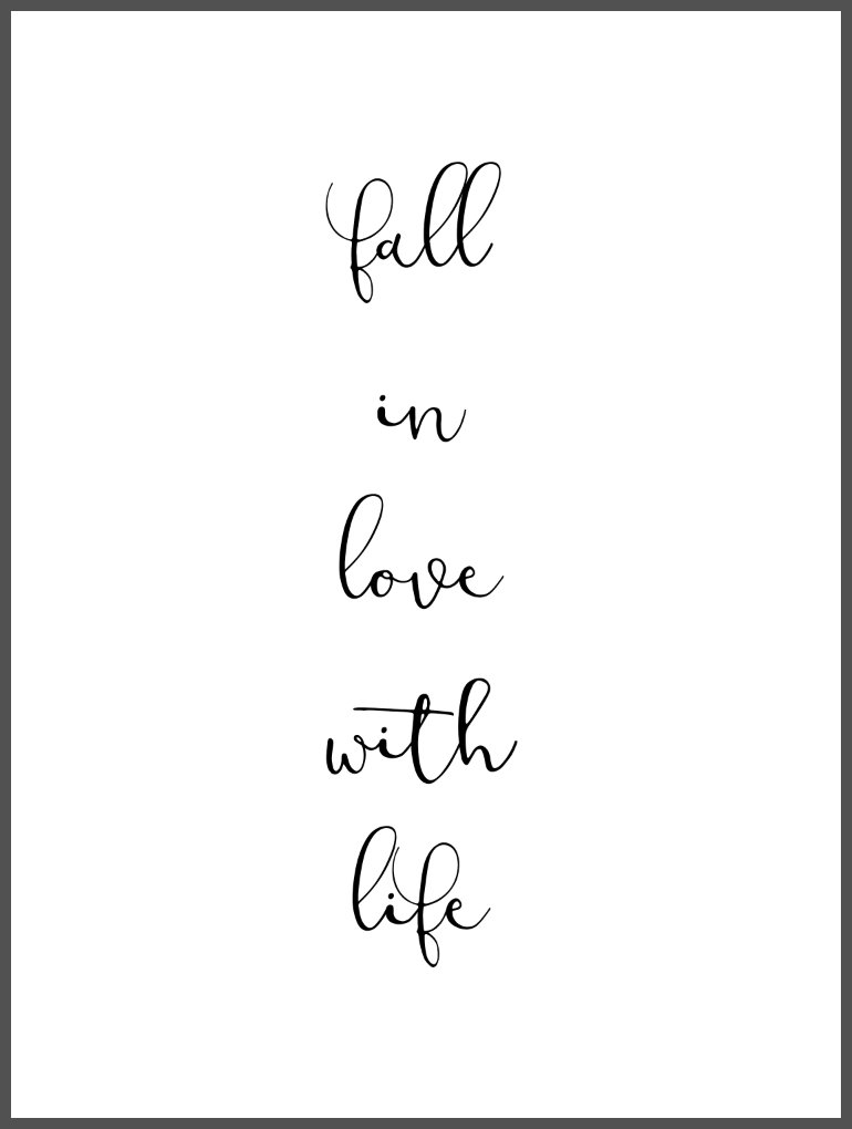fall in love with life