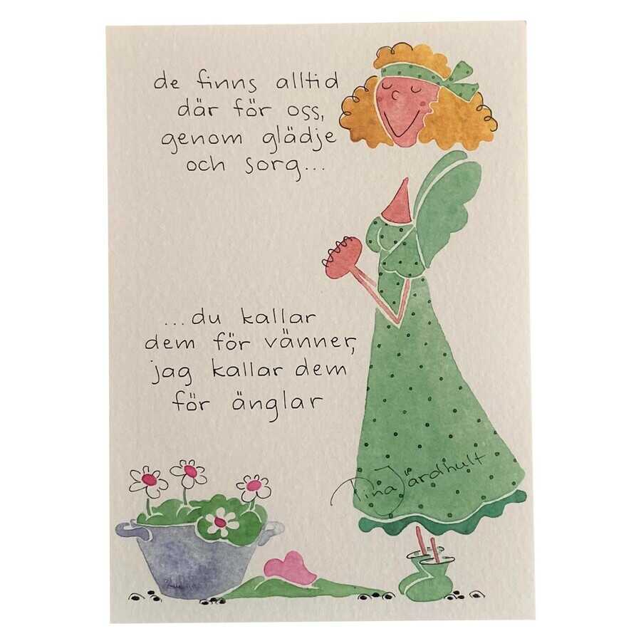 Enkelkort med en av Tina Järdhults originalmålningar och med text