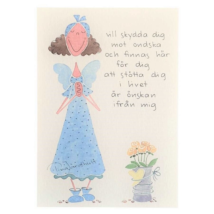Enkelkort med en av Tina Järdhults originalmålningar