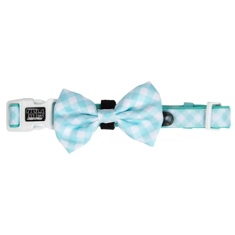 Big & Little Dogs Halsband med fluga Mint Gingham