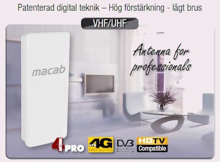 Kompakt Fm Vhf Uhf antenn aktiv