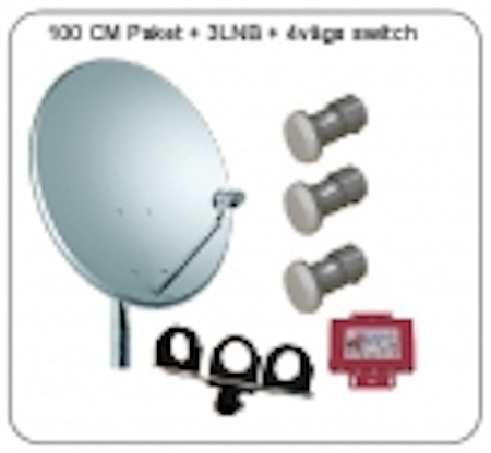 1,0m Parabol pkt 3 Lnb switch