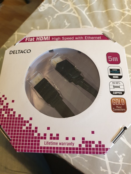 Platt Hdmi kabel 5 M guld pläterade kontakter