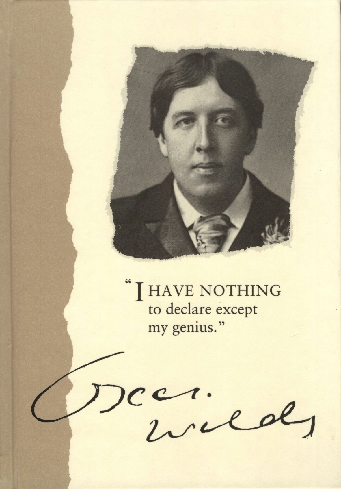 Anteckningsbok. "I have nothing to declare except my genius" av Oscar Wilde