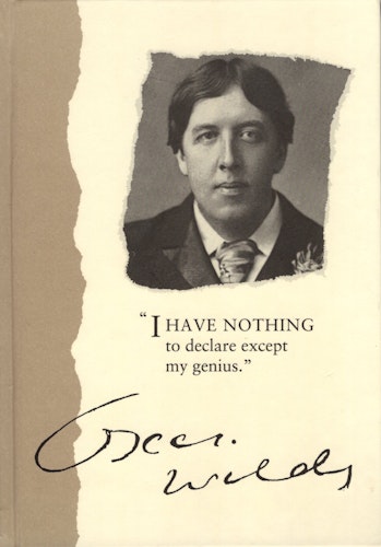 Anteckningsbok. "I have nothing to declare except my genius" av Oscar Wilde