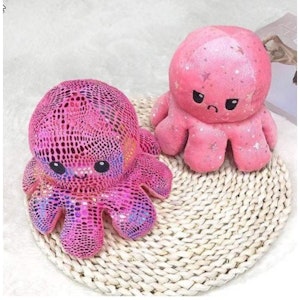 Sparkly Reversible Octopus Plushie 20cm X 10cm
