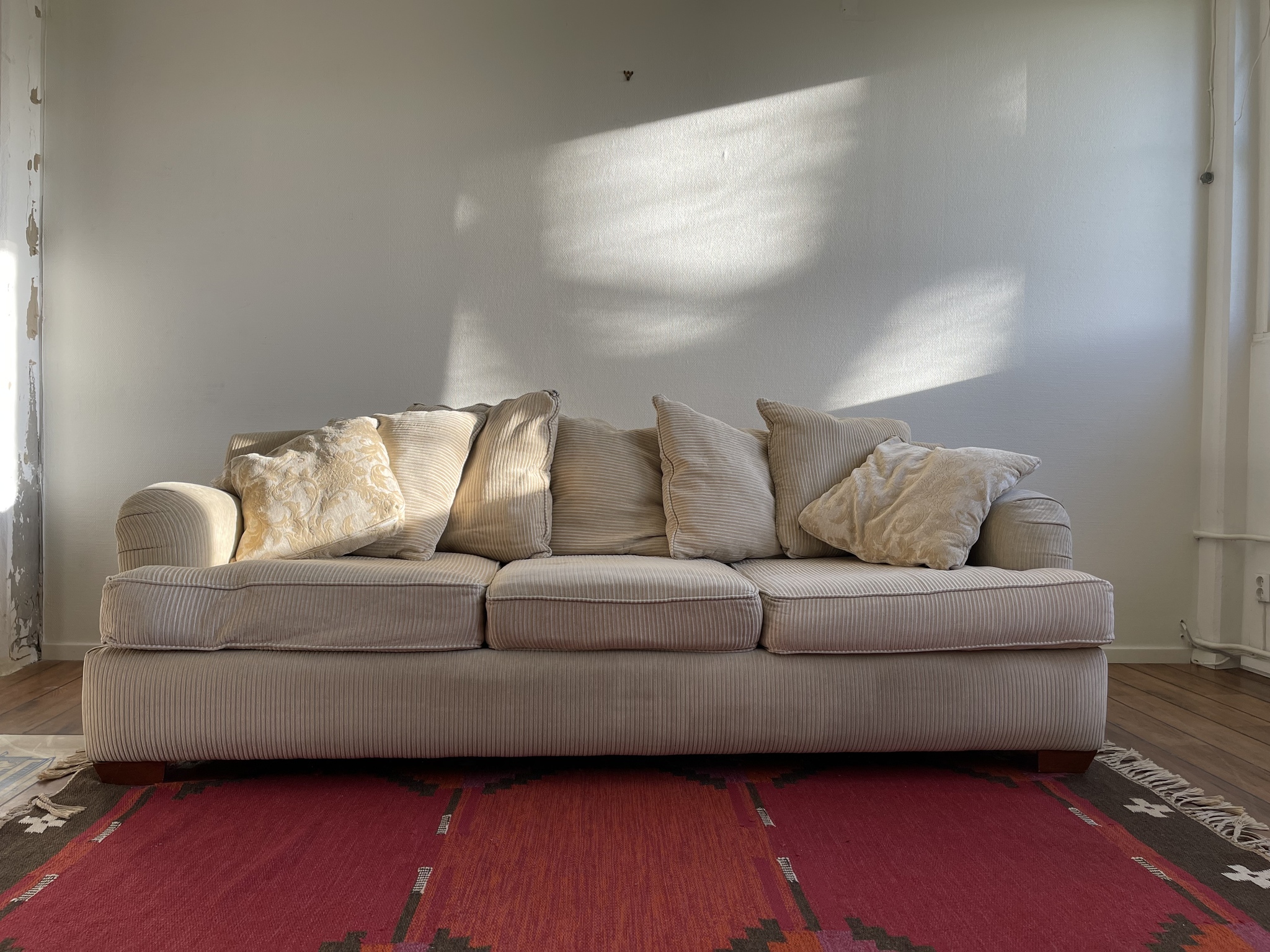 Beige/ljus brun manchester soffa 3-sits