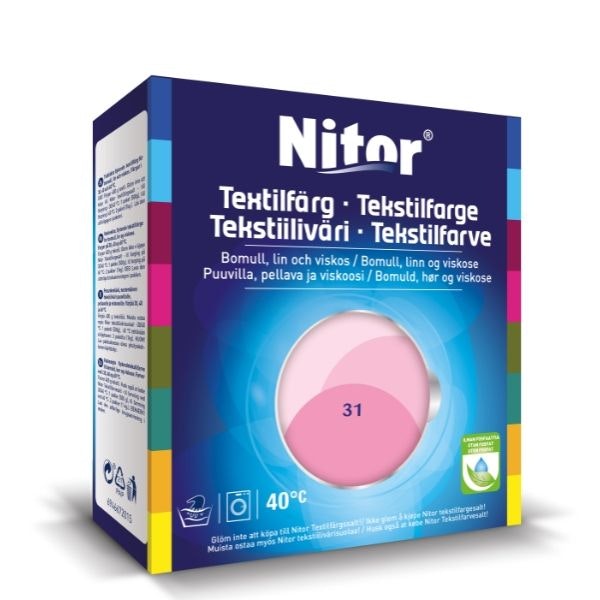 TEXTILFÄRG, ROSA 31, NITOR