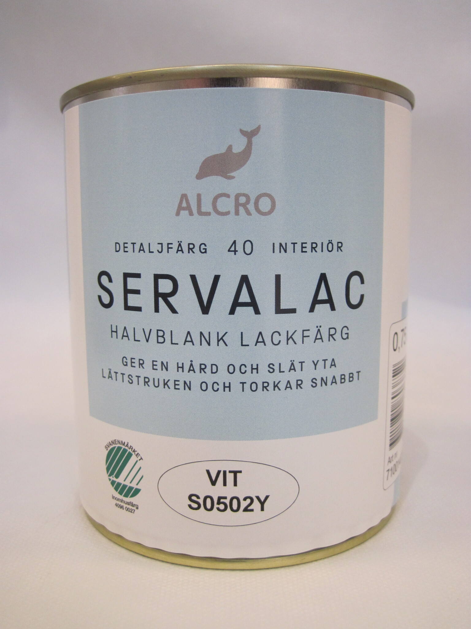 Servalac Halvblank Lackfärg S0502Y 0,75L